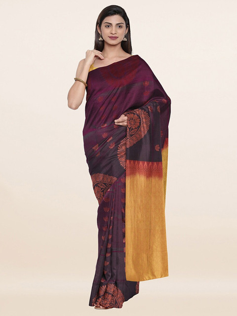 

Pothys Green & Yellow Ethnic Motifs Zari Art Silk Saree