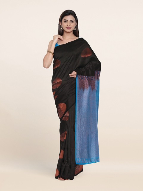 

Pothys Black & Blue Ethnic Motifs Zari Art Silk Saree