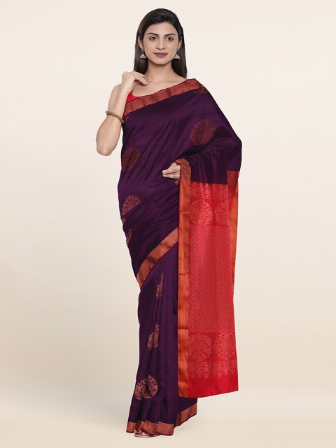 

Pothys Purple & Magenta Ethnic Motifs Zari Art Silk Saree