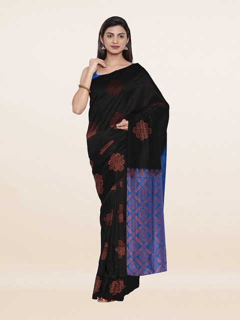 

Pothys Black & Blue Ethnic Motifs Zari Art Silk Saree