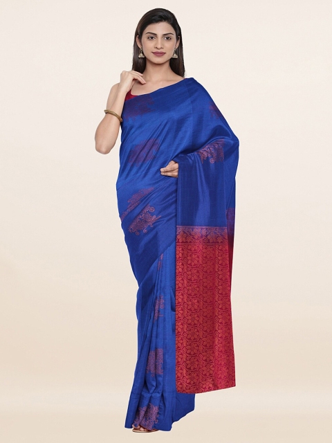 

Pothys Blue & Magenta Ethnic Motifs Zari Art Silk Saree