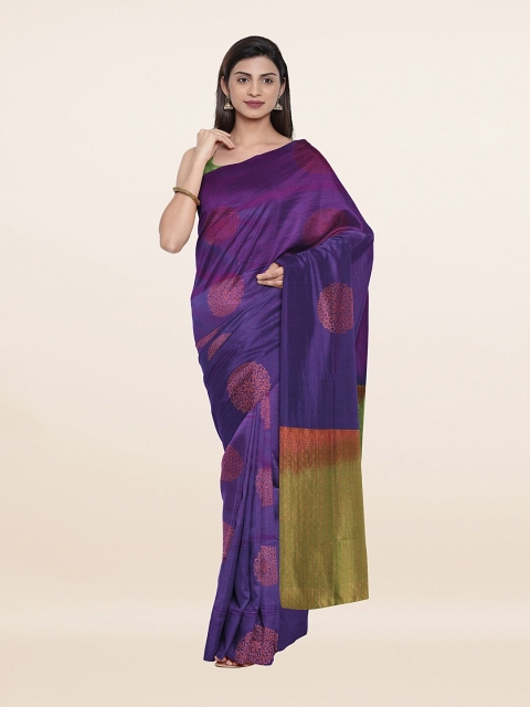 

Pothys Purple & Green Ethnic Motifs Zari Art Silk Saree