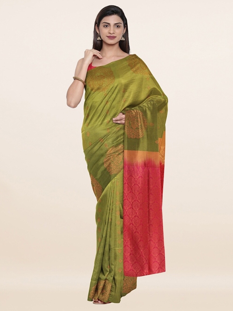 

Pothys Green & Magenta Ethnic Motifs Zari Art Silk Saree