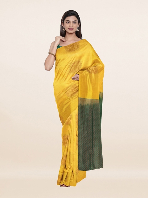 

Pothys Yellow & Green Ethnic Motifs Zari Art Silk Saree