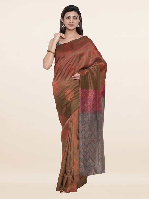 

Pothys Green & Grey Ethnic Motifs Art Silk Saree