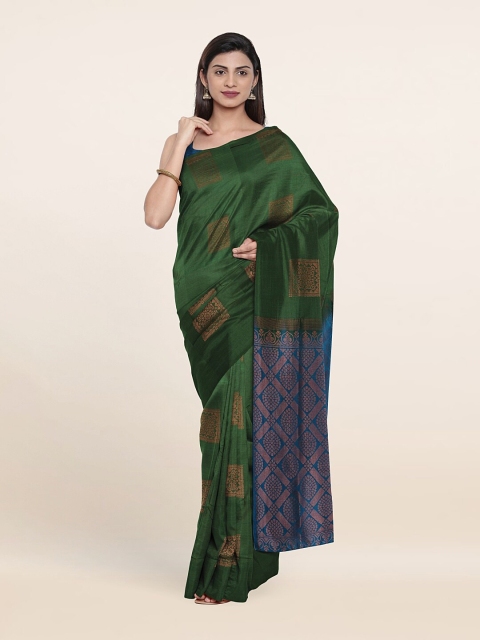 

Pothys Green & Blue Ethnic Motifs Zari Art Silk Saree