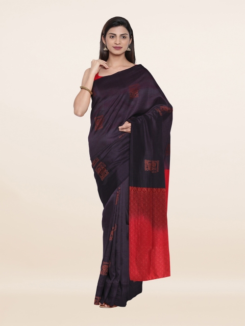 

Pothys Purple & Red Ethnic Motifs Zari Art Silk Saree
