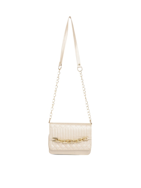 

borse lele Gold-Toned PU Shopper Sling Bag with Quilted
