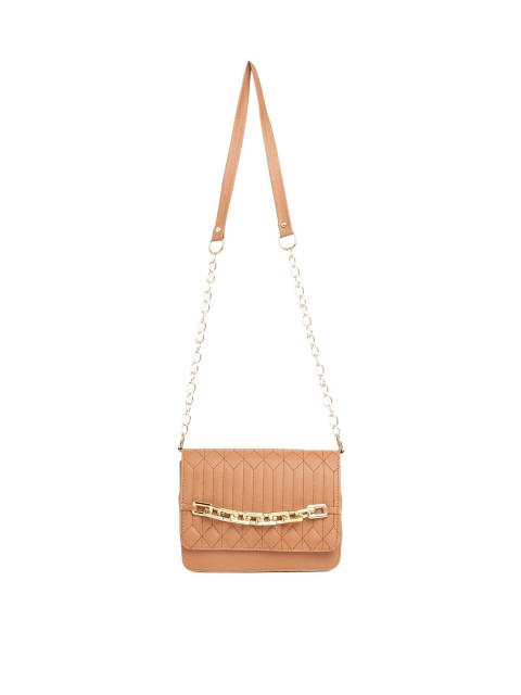 

borse lele Brown PU Structured Sling Bag with Quilted