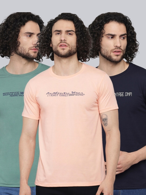 

39 THREADS Men Pack Of 3 Printed Dri-FIT T-shirts, Teal