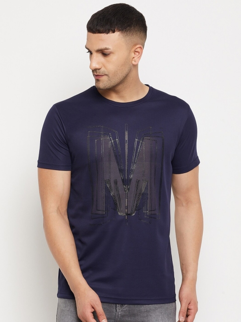 

Parcel Yard Men Navy Blue & Black Printed Round Neck T-shirt