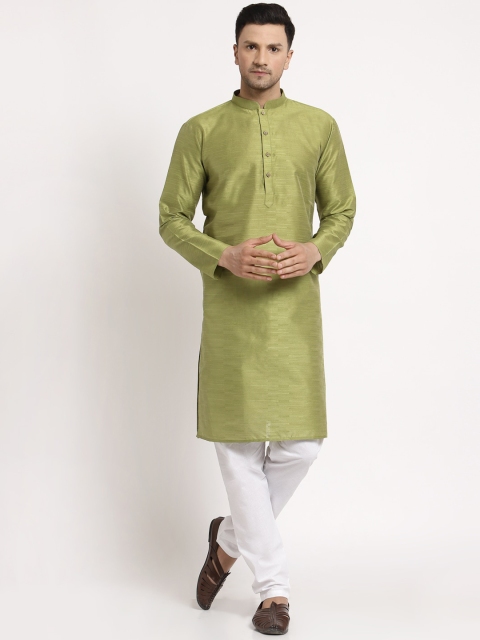 

MOHANLAL SONS Men Green Dupion Silk Kurta with Churidar