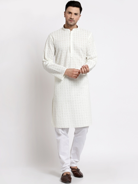 

MOHANLAL SONS Men Cream-Coloured Pure Cotton Kurta with Pyjamas
