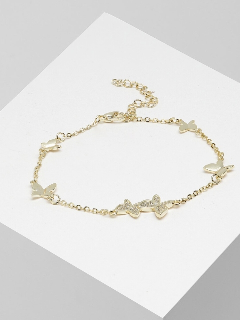 

Wild & Free Women Gold-Plated Butterfly Charm Bracelet