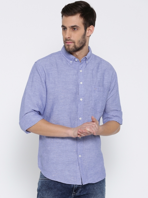 

Red Tape Men Blue Solid Casual Shirt