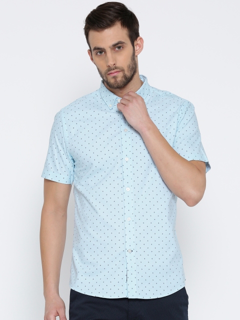 

Red Tape Men Blue Smart Fit Printed Casual Shirt