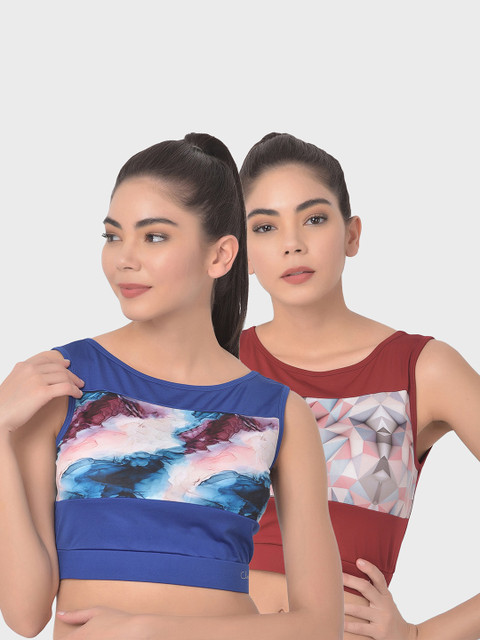 

Clovia Multicoloured Print Crop Top, Multi