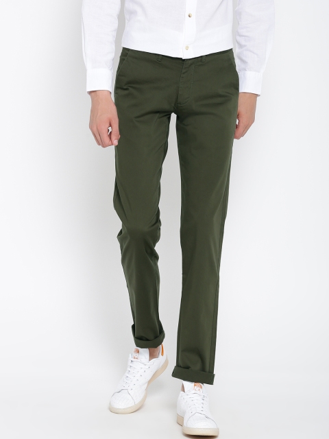 

Red Tape Men Olive Green Casual Trousers