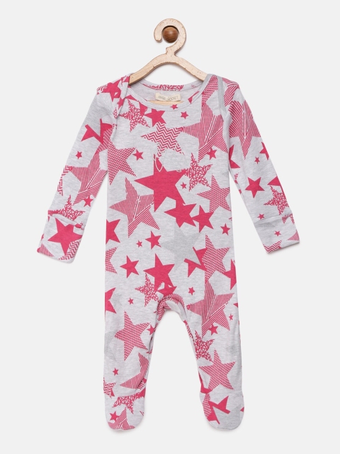 

Angel & Rocket Boys Grey & Red Printed Sleepsuit