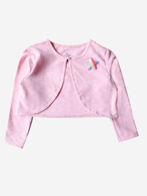 

KiddoPanti Girls Pink & Red Crop Shrug