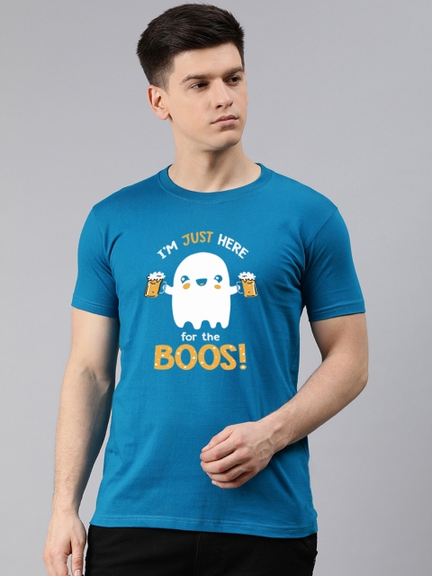 

UNSULLY Men Blue Printed Dri-FIT Applique T-shirt