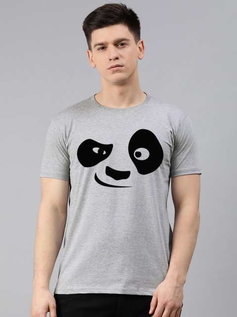 

UNSULLY Men Grey Melange Printed Dri-FIT Applique T-shirt
