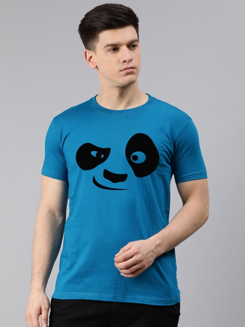 

UNSULLY Men Blue Printed Dri-FIT Applique T-shirt