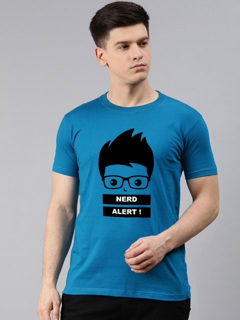 

UNSULLY Men Blue Printed Dri-FIT Applique T-shirt