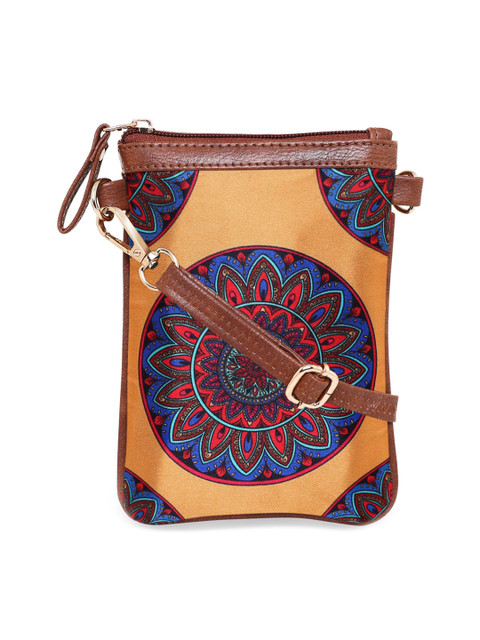 

Sabhyata Multicoloured Ethnic Motifs PU Swagger Sling Bag with Applique, Multi