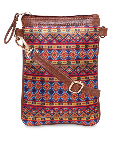 

Sabhyata Multicoloured Geometric PU Structured Sling Bag with Cut Work, Multi