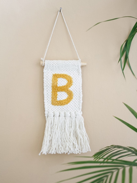 

The Wishing Chair Off White & Yellow Monogram Mini Wall Hanging