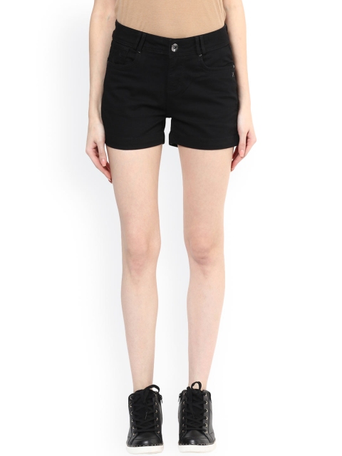 

Xpose Women Black Solid Denim Shorts