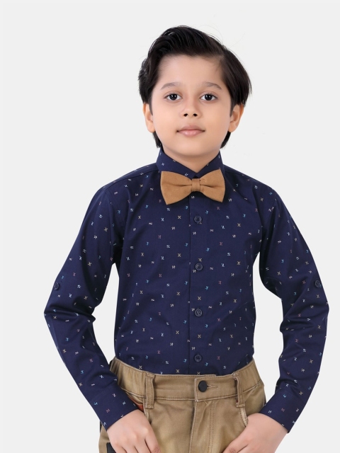 

ROBO FRY Boys Blue Standard Printed Party Shirt
