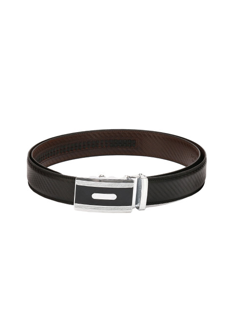

Pacific Gold Men Black Patterned Belt