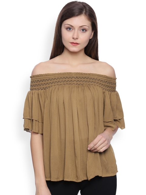 

Zivame Brown Bardot Top