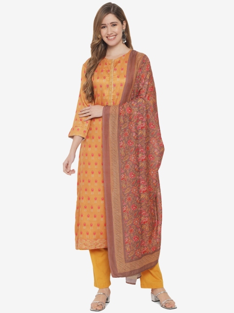 

Jansi Yellow & Red Satin Unstitched Dress Material