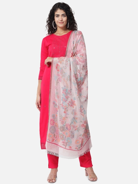 

Jansi Pink & Blue Embroidered Unstitched Dress Material