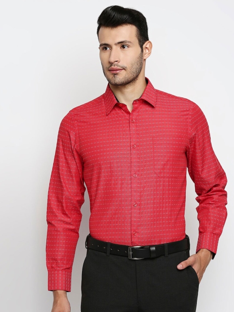 

Solemio Men Red Smart Tailored Fit Formal Shirt