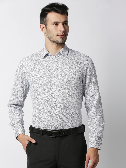 

Solemio Men Blue Smart Tailored Fit Printed Formal Shirt