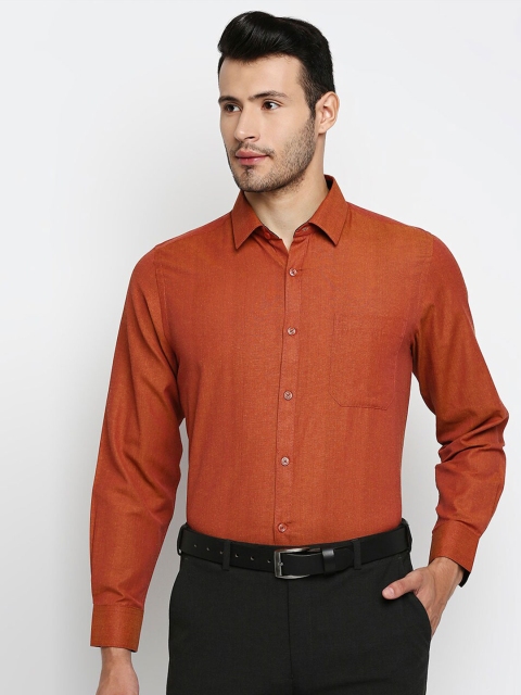 

Solemio Men Orange Smart Tailored Fit Formal Shirt