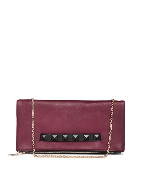 

Kazo Burgundy Foldable Clutch with Chain Strap