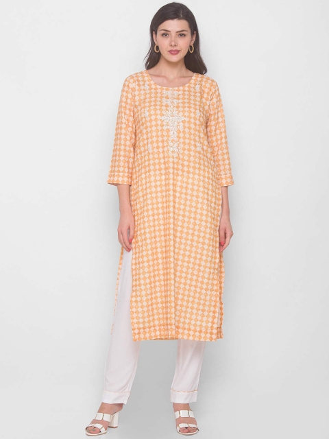 

ZOLA Women Mustard Yellow Panelled Kurti with Salwar