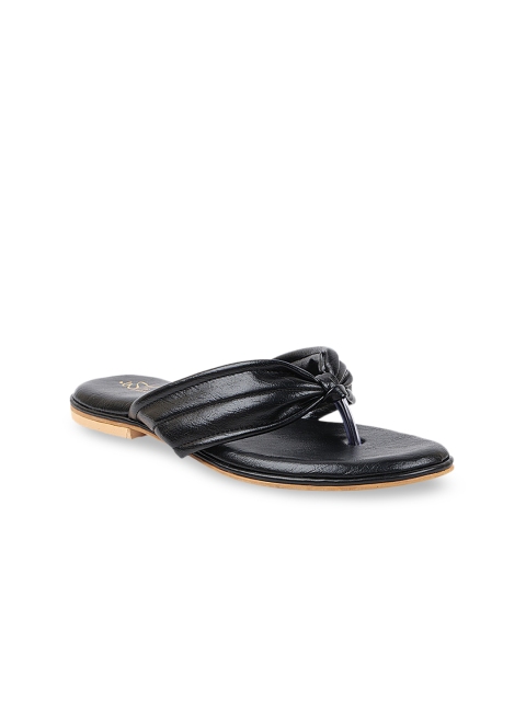 

THE WHITE POLE Women Black Ethnic Open Toe Flats
