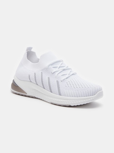 

shoexpress Women White Mesh Running Non-Marking Shoes