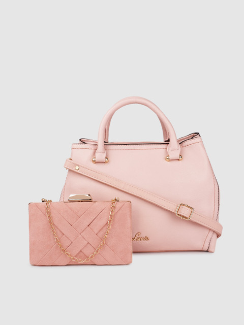 

Lavie Pink Structured Handheld Bag with Clutch