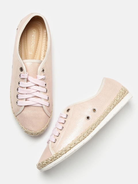 

DressBerry Women Peach Shimmer Sneakers