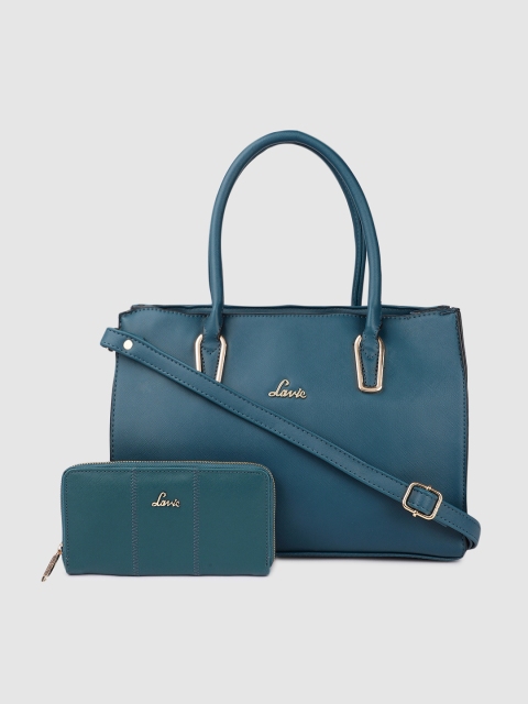 

Lavie Teal Structured Shoulder Bag with Zip Around Wallet