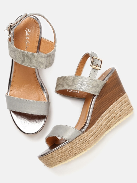 

Mast & Harbour Women Grey Solid Wedges