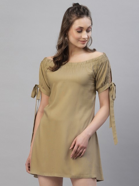 

Selvia Beige A-Line Mini Dress