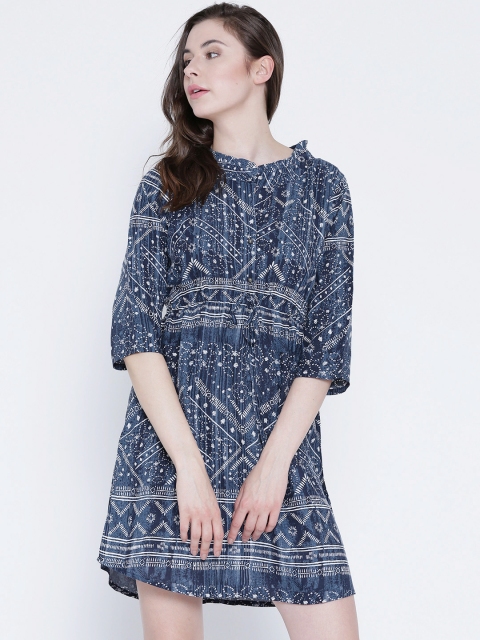 

Sera Women Blue Printed Tailored Dress